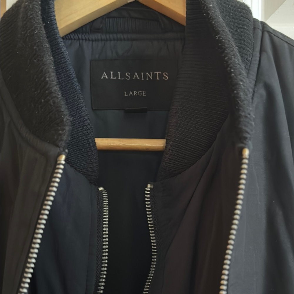 AllSaints Black Bomber Jacket